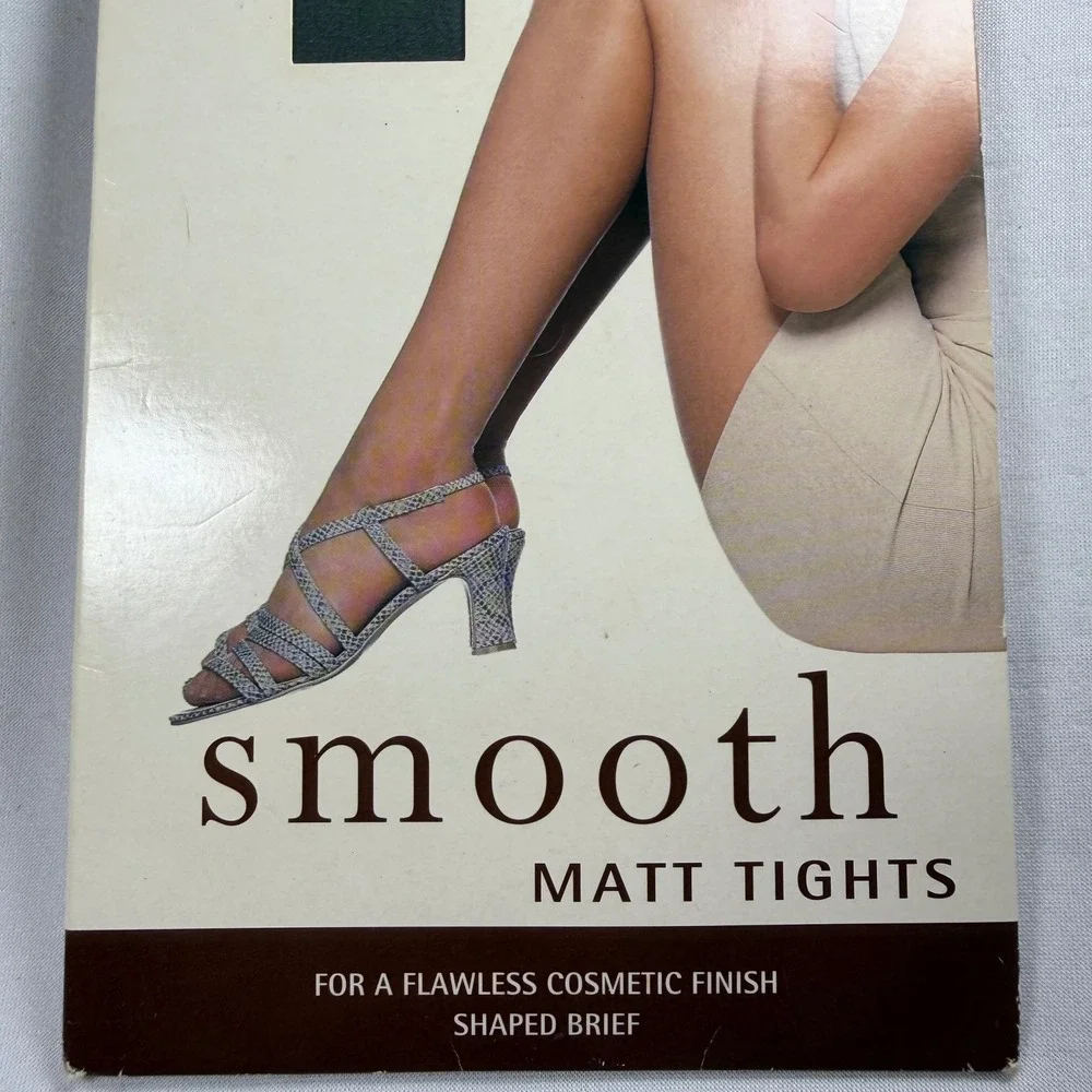 Marks & Spencer St Michael Smooth Matt Tights Women 3 Large Grey Lycra Vintage